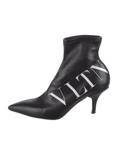 Valentino Leather Graphic Print Boots