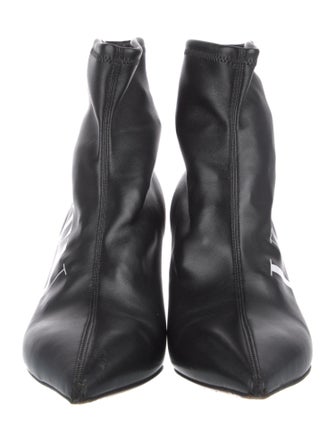 Valentino Leather Graphic Print Boots