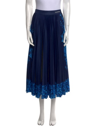 Valentino Pleated Accents Midi Length Skirt