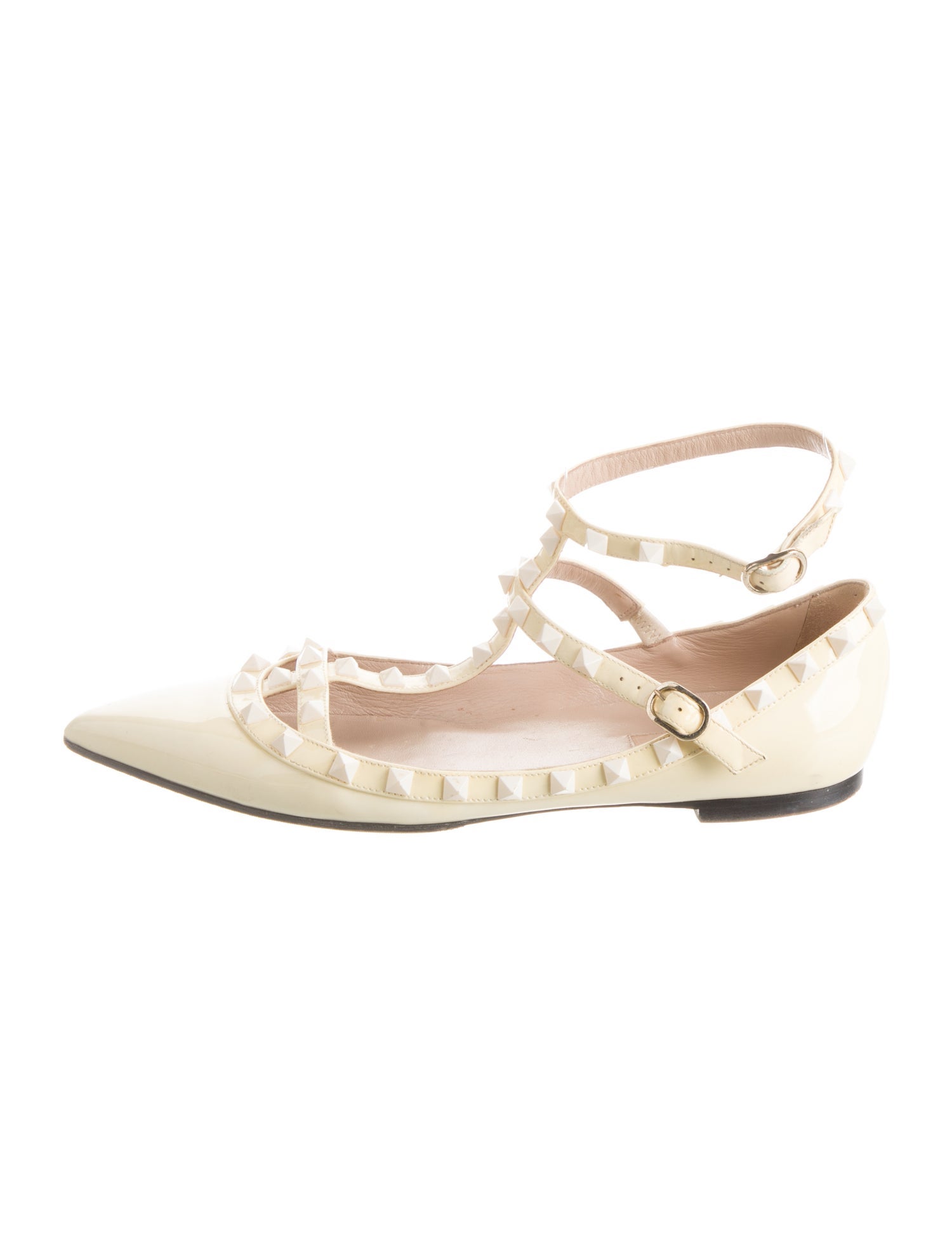 Valentino Rockstud Accents Patent Leather Flats