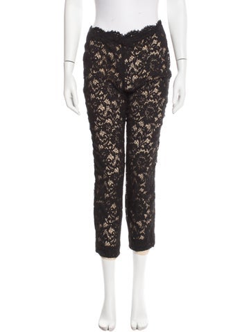 Valentino Pants Lace Pattern Straight Leg M
