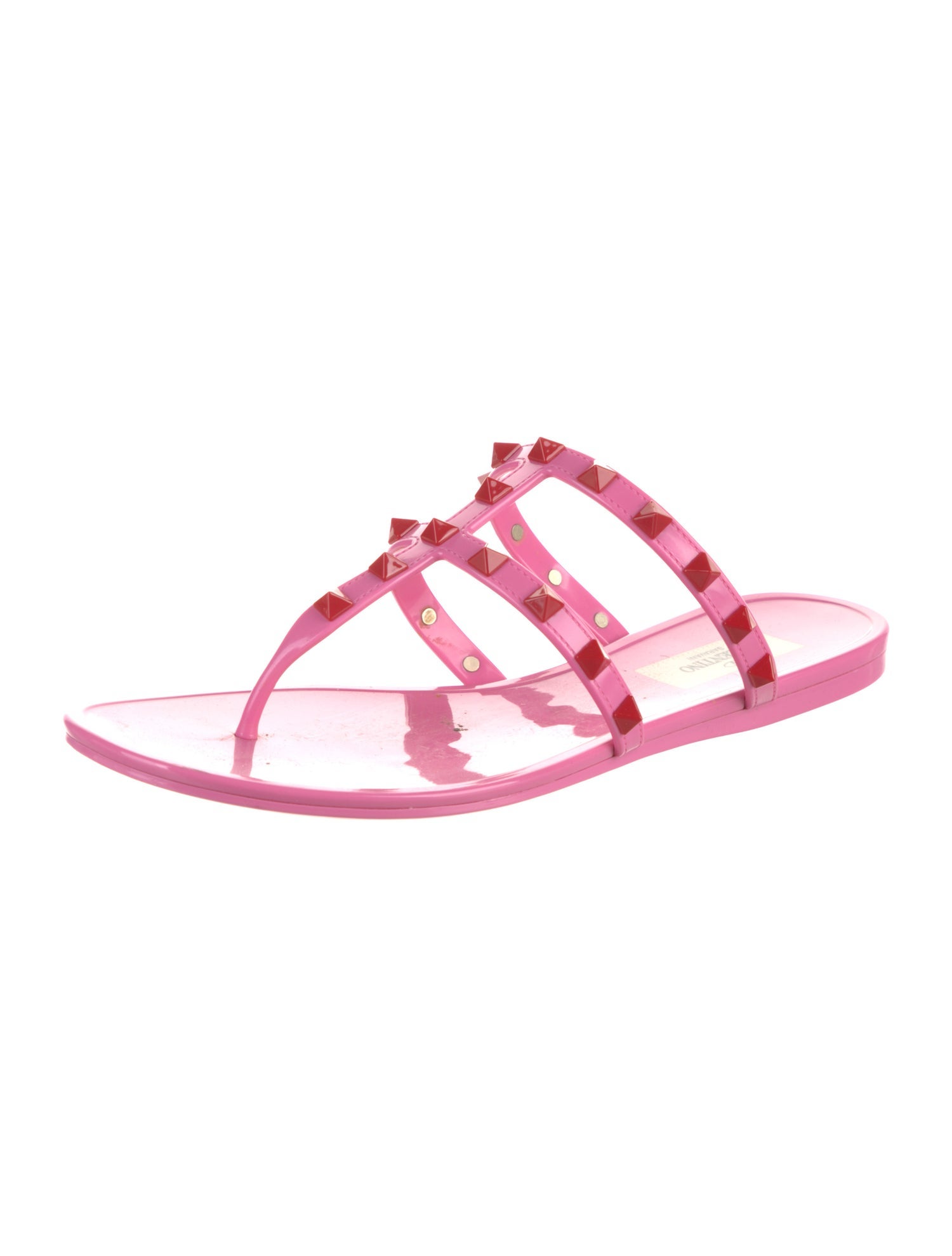 Valentino Rockstud Accents Rubber Slides