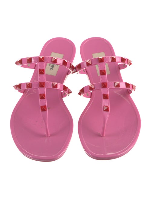Valentino Rockstud Accents Rubber Slides