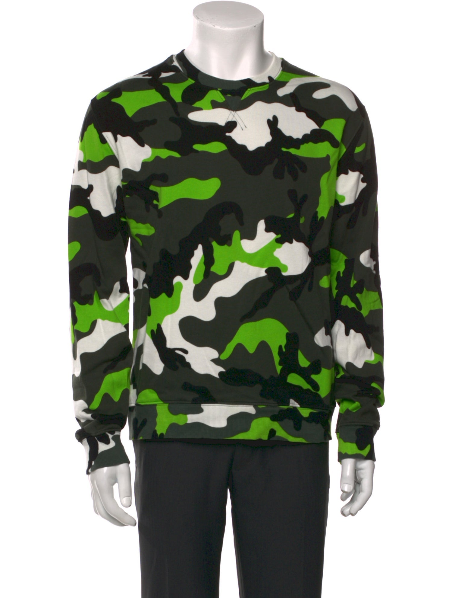 Valentino Camouflage Print Crew Neck Sweatshirt