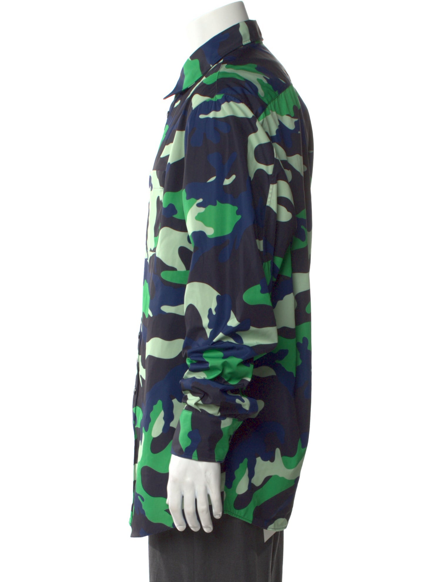 Valentino Camouflage Print Long Sleeve Shirt