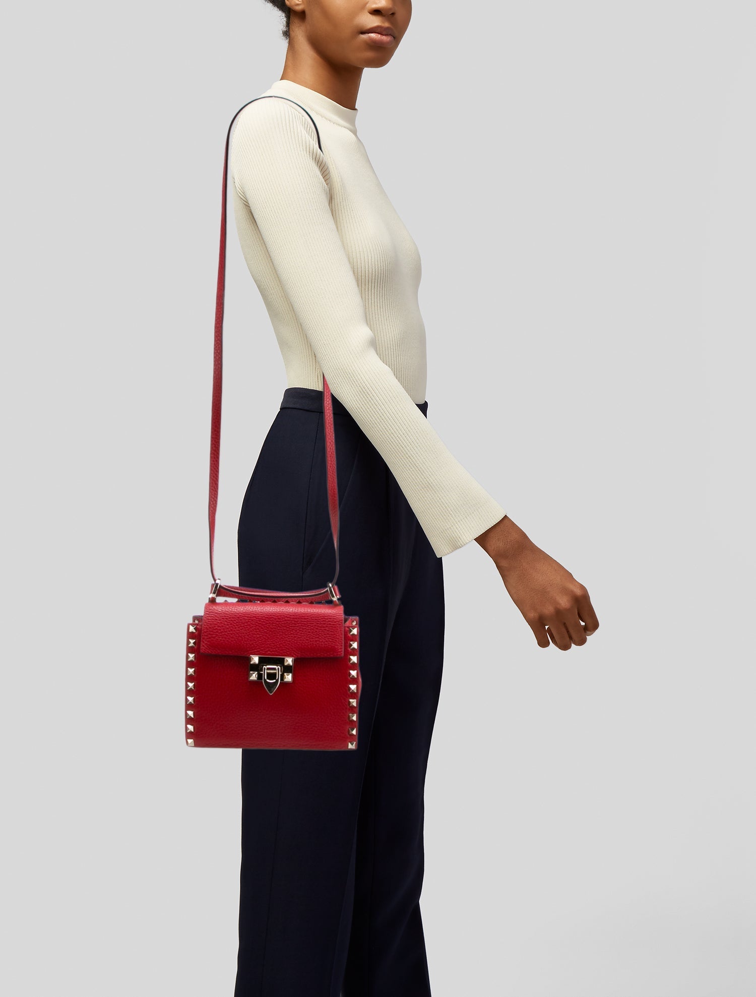 Valentino Rockstud Top Handle Bag
