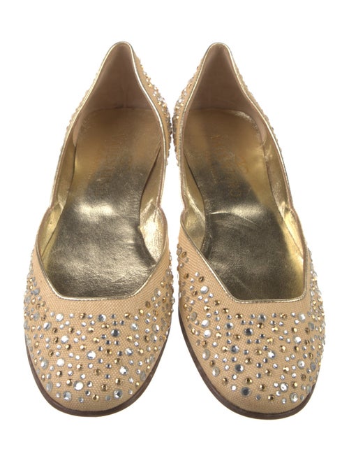 Valentino Canvas Crystal Embellishments D'Orsay Flats