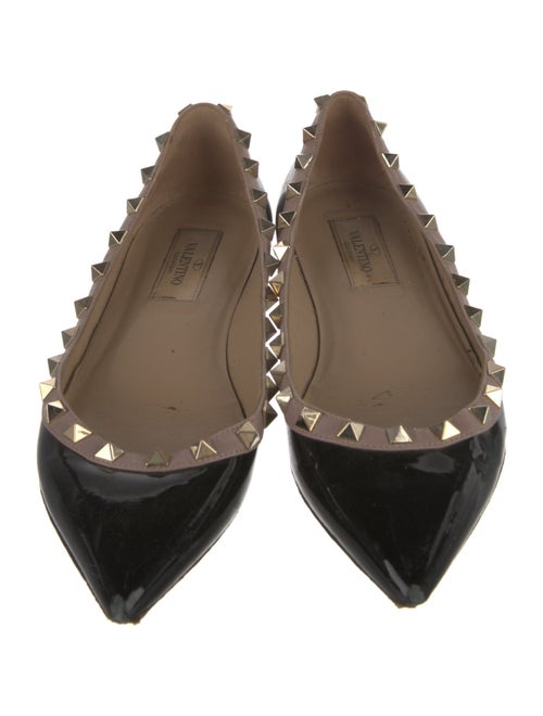 Valentino Rockstud Accents Patent Leather Ballet Flats