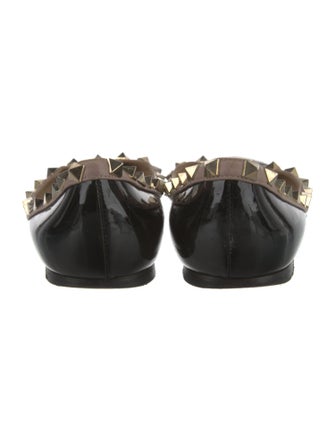 Valentino Rockstud Accents Patent Leather Ballet Flats