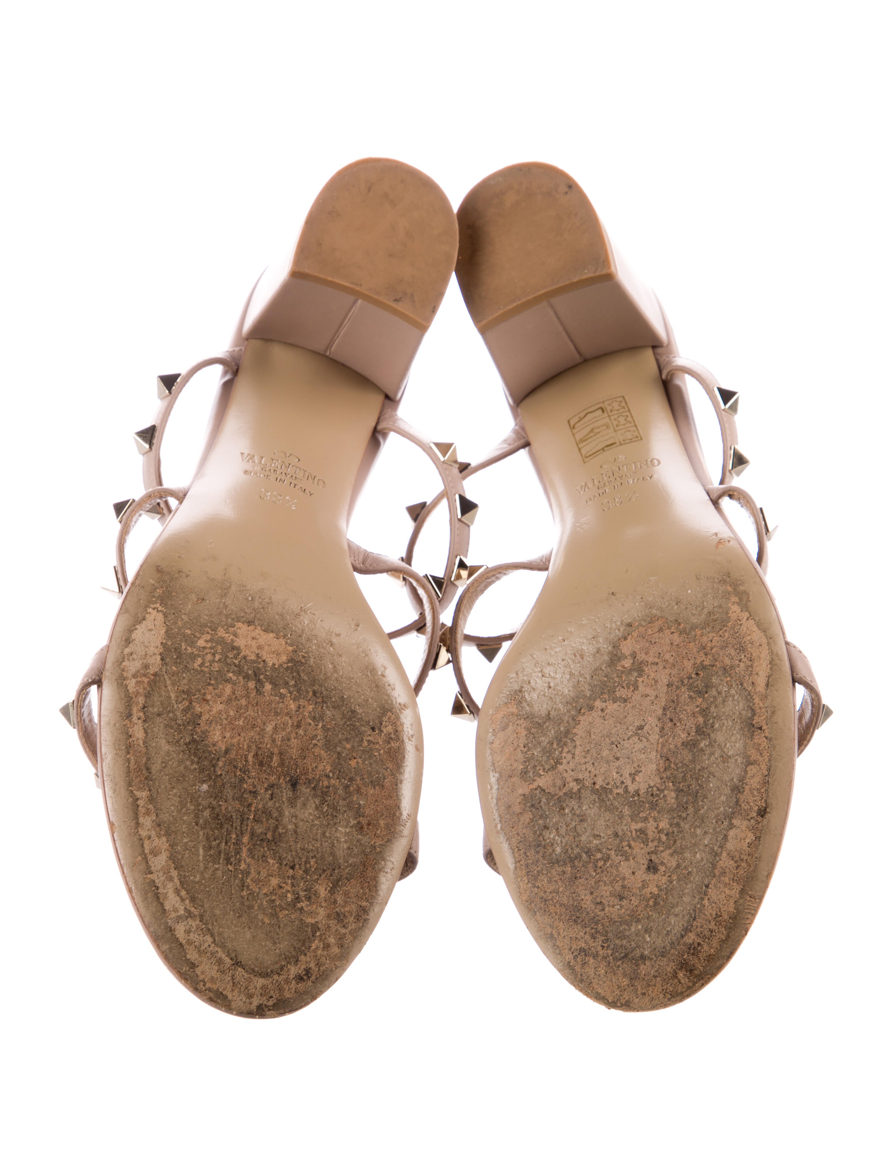 Valentino Rockstud Accents Leather Slides