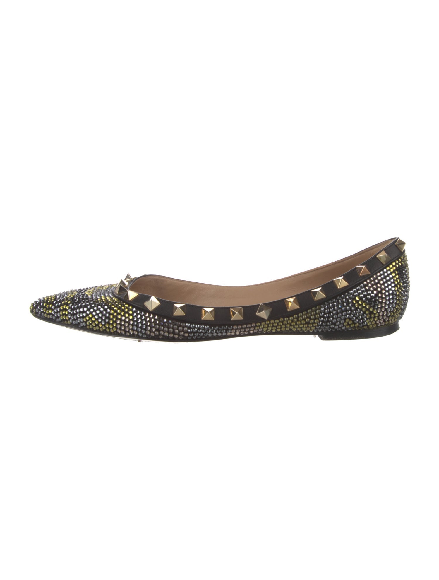 Valentino Rockstud Accents Sequins Flats
