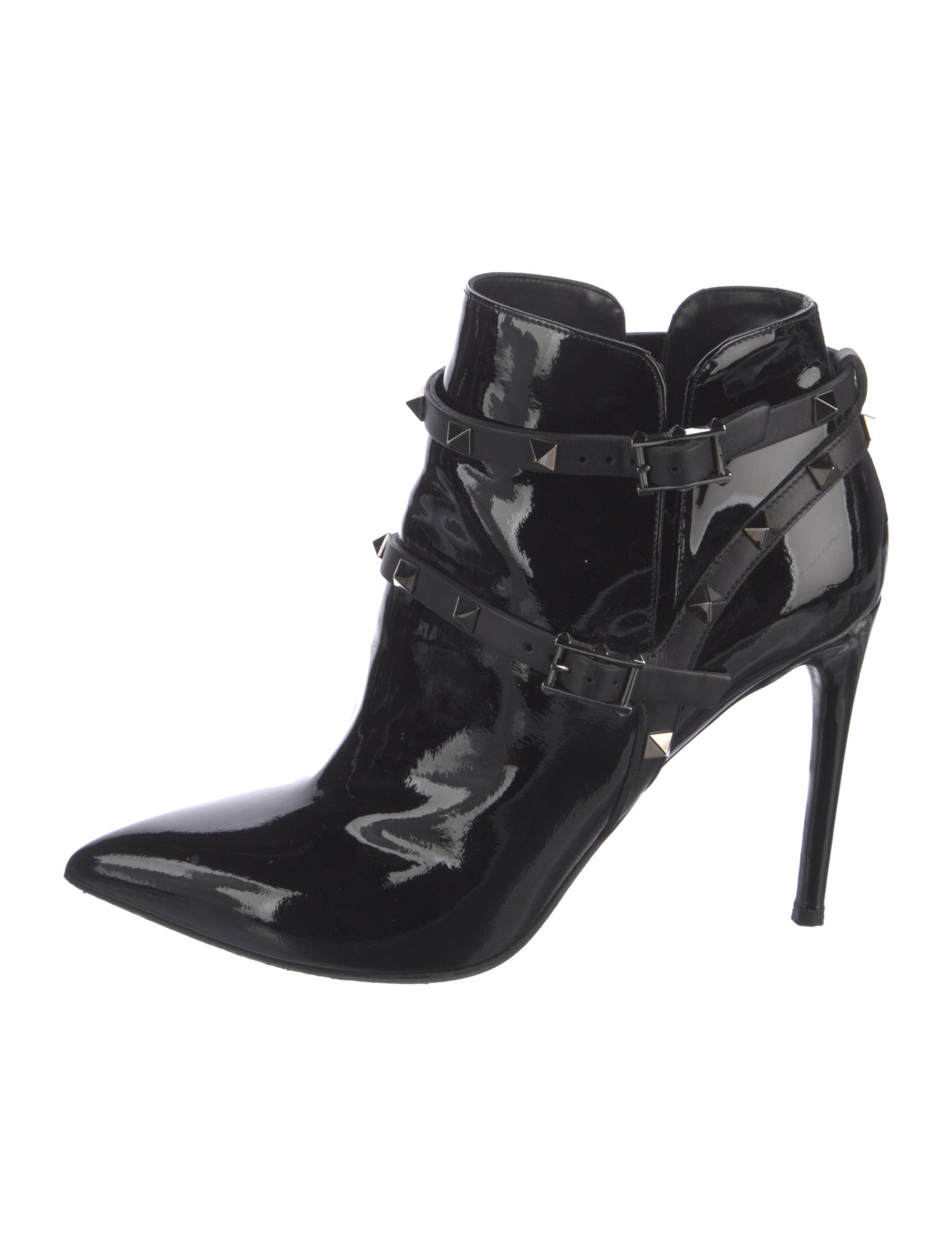 Valentino Rockstud Accents Patent Leather Boots