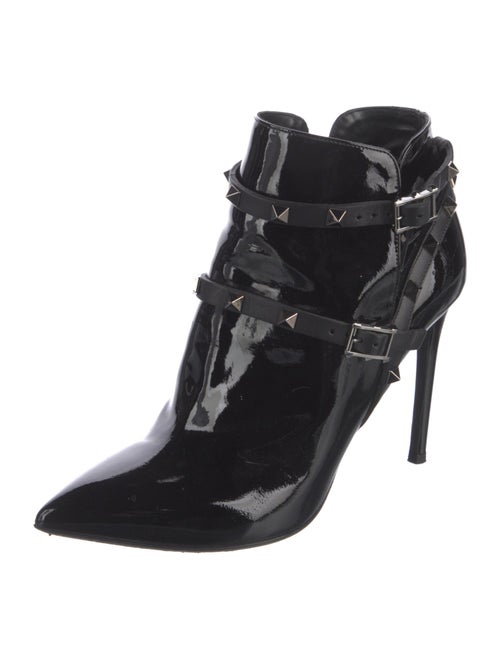 Valentino Rockstud Accents Patent Leather Boots