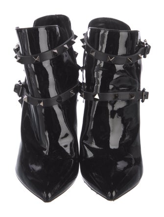 Valentino Rockstud Accents Patent Leather Boots