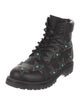 Valentino Leather Studded Accents Combat Boots
