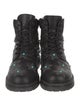 Valentino Leather Studded Accents Combat Boots