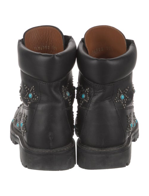 Valentino Leather Studded Accents Combat Boots