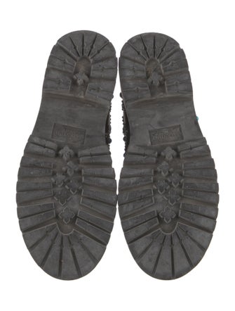 Valentino Leather Studded Accents Combat Boots