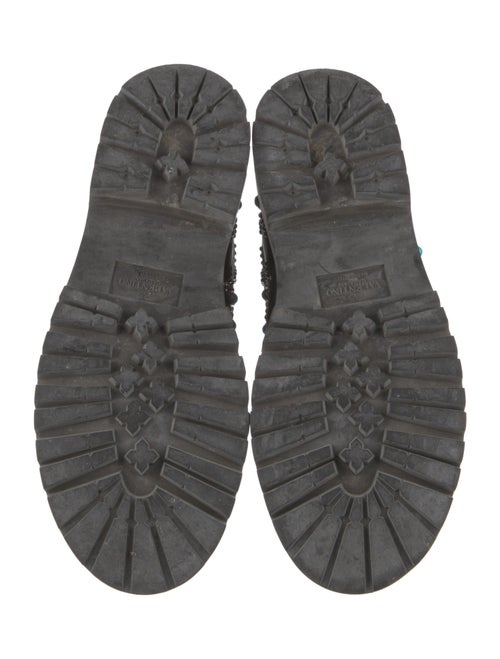 Valentino Leather Studded Accents Combat Boots