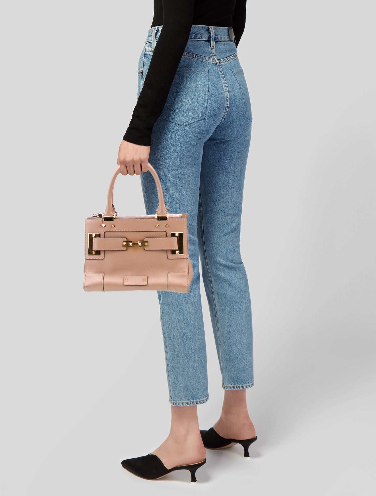 Valentino Rockstud Top Handle Bag