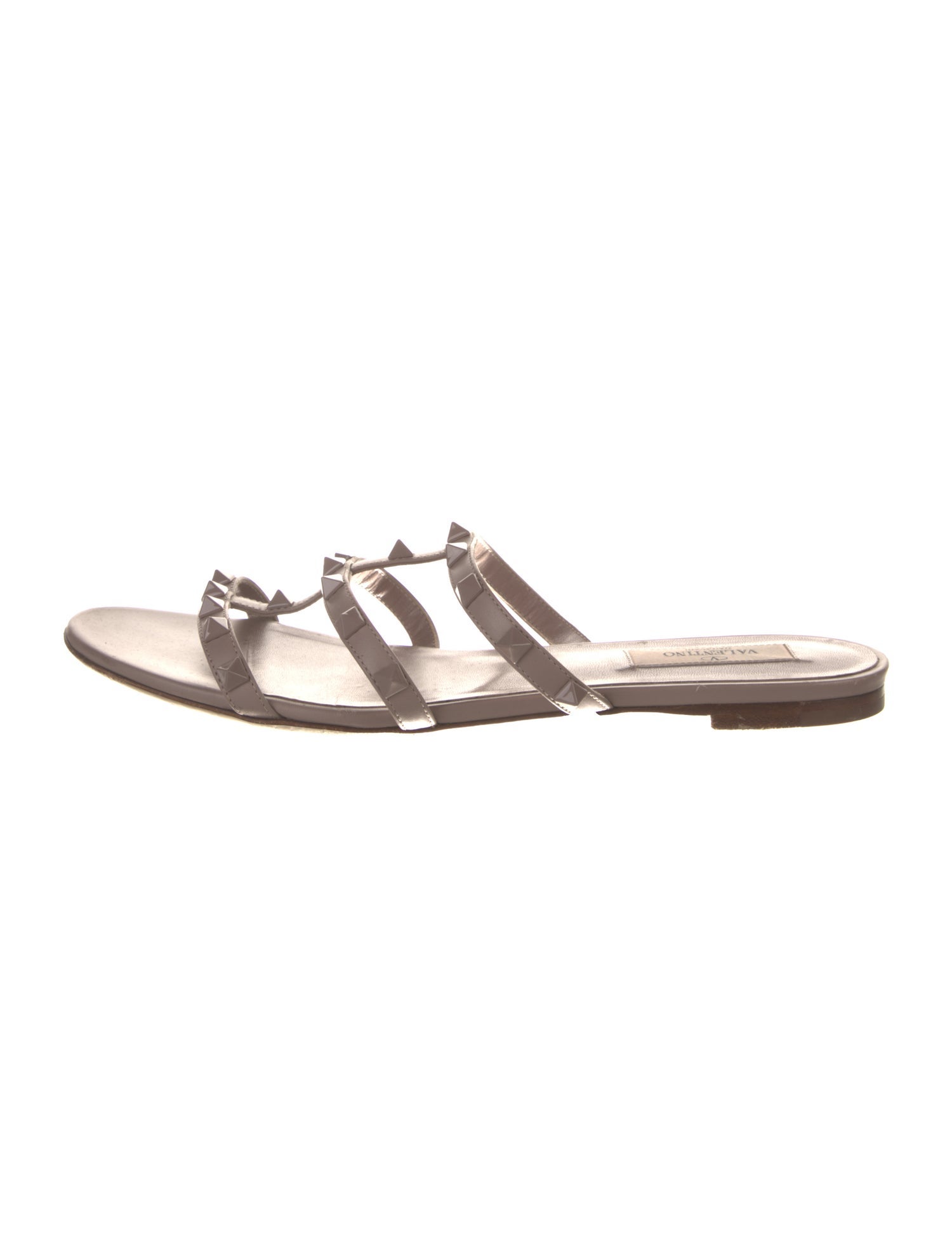 Valentino Rockstud Accents Leather Slides
