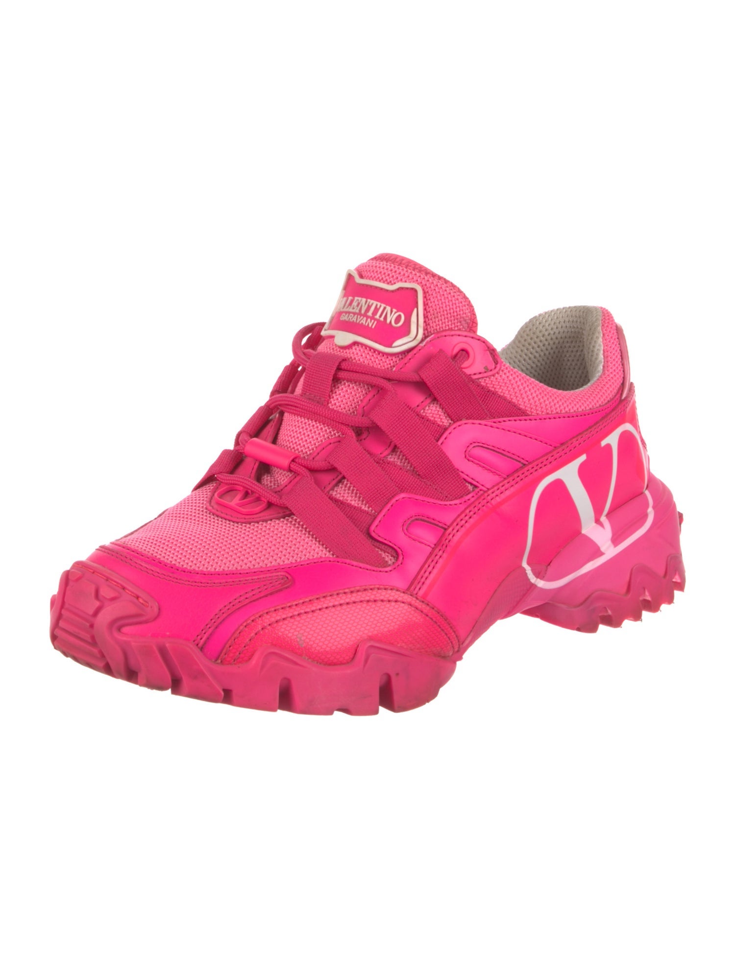 Valentino Leather Graphic Print Chunky Sneakers