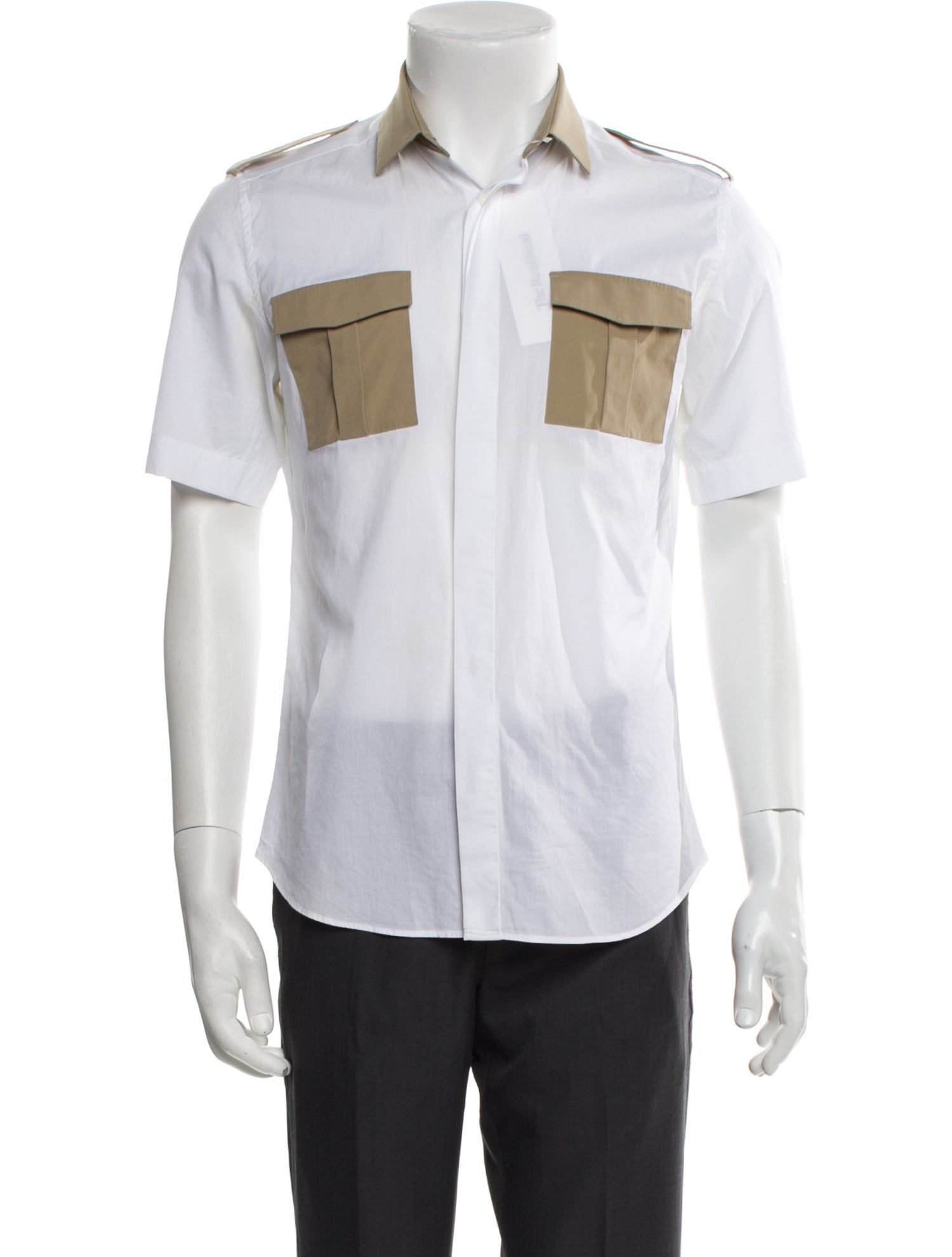 Valentino Colorblock Pattern Short Sleeve Shirt