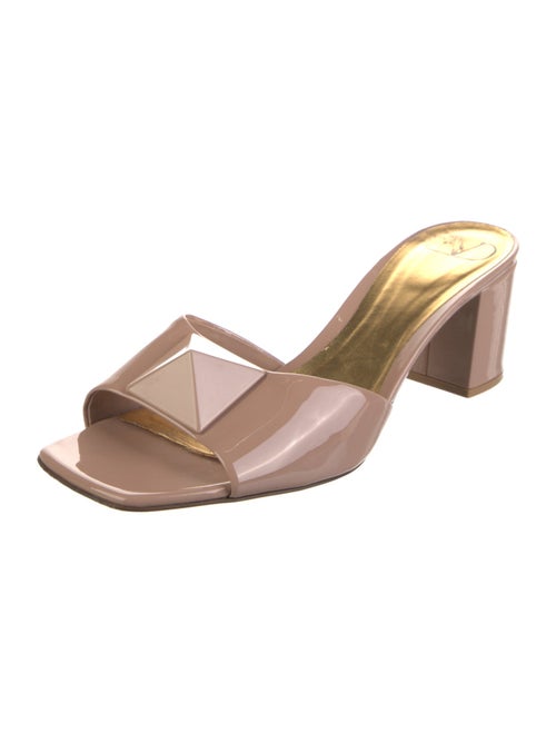 Valentino Rockstud Accents Patent Leather Slides