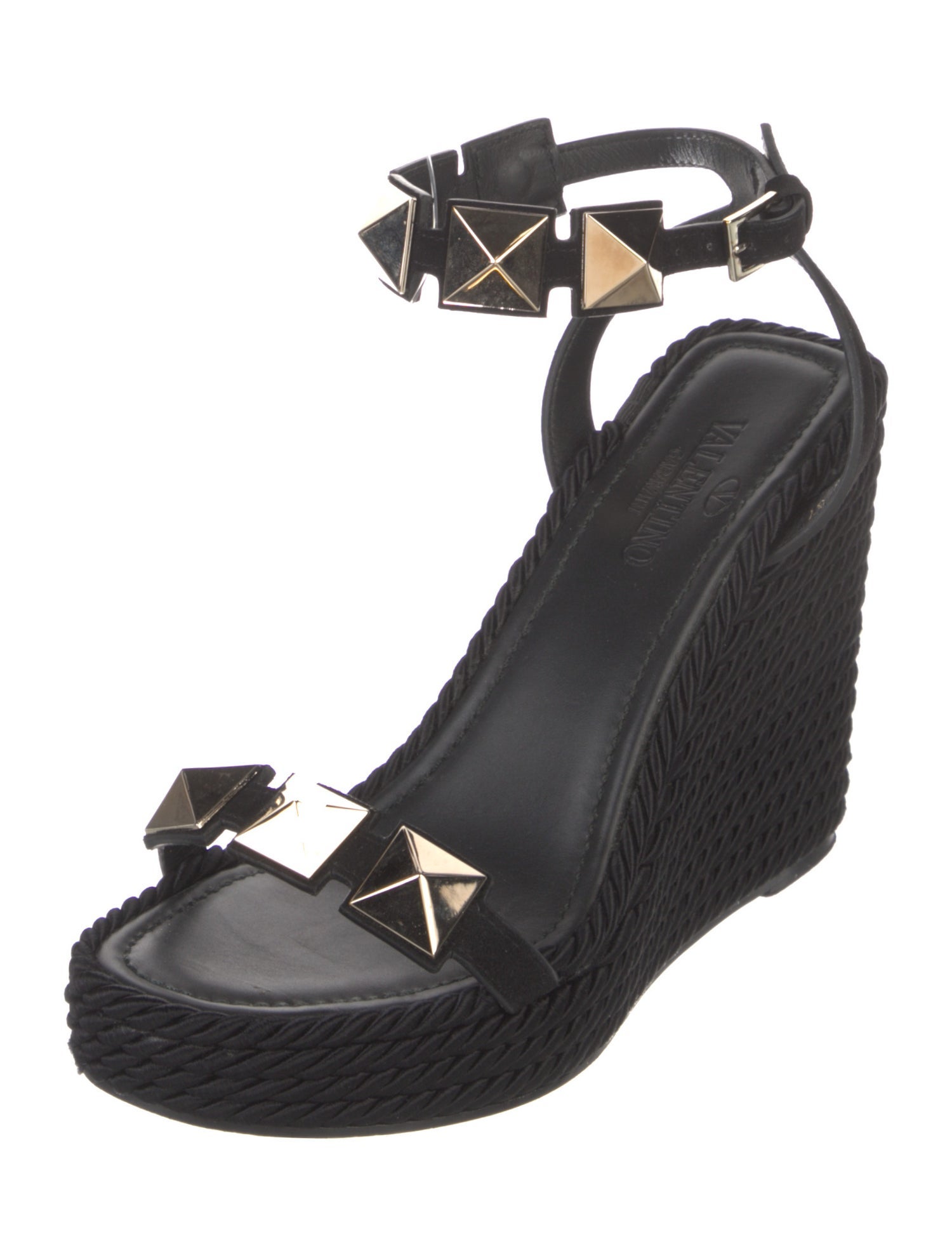 Valentino Rockstud Accents Suede Espadrilles