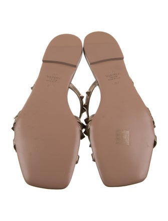 Valentino Leather Studded Accents Slides