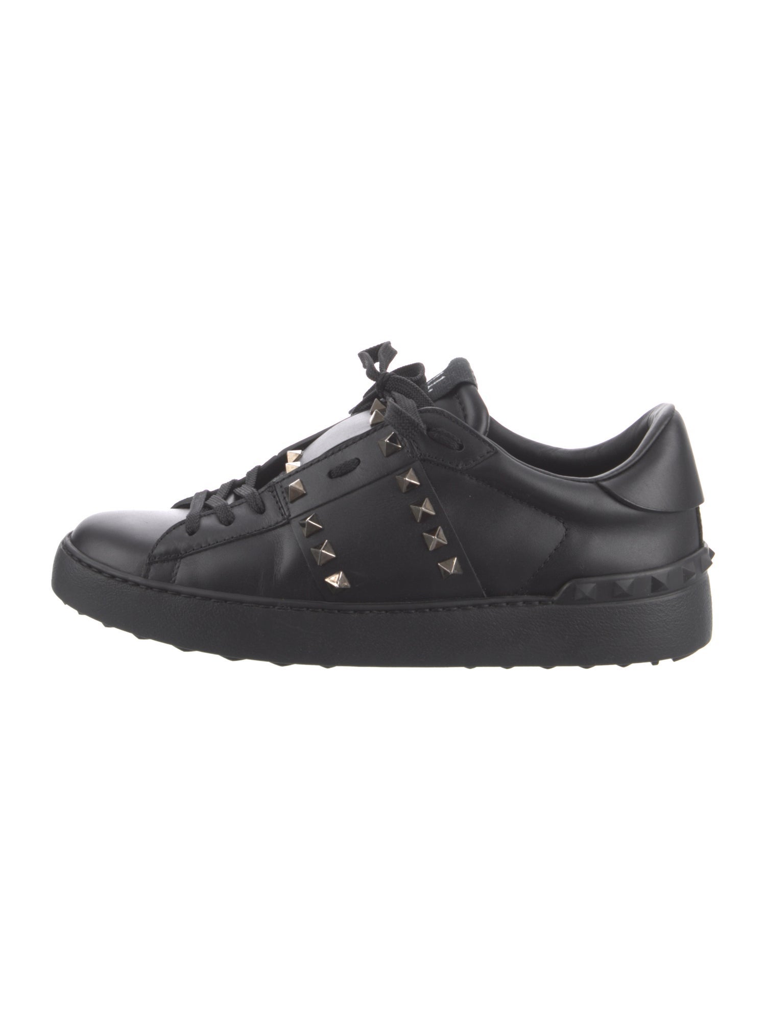 Valentino Rockstud Accents Leather Sneakers
