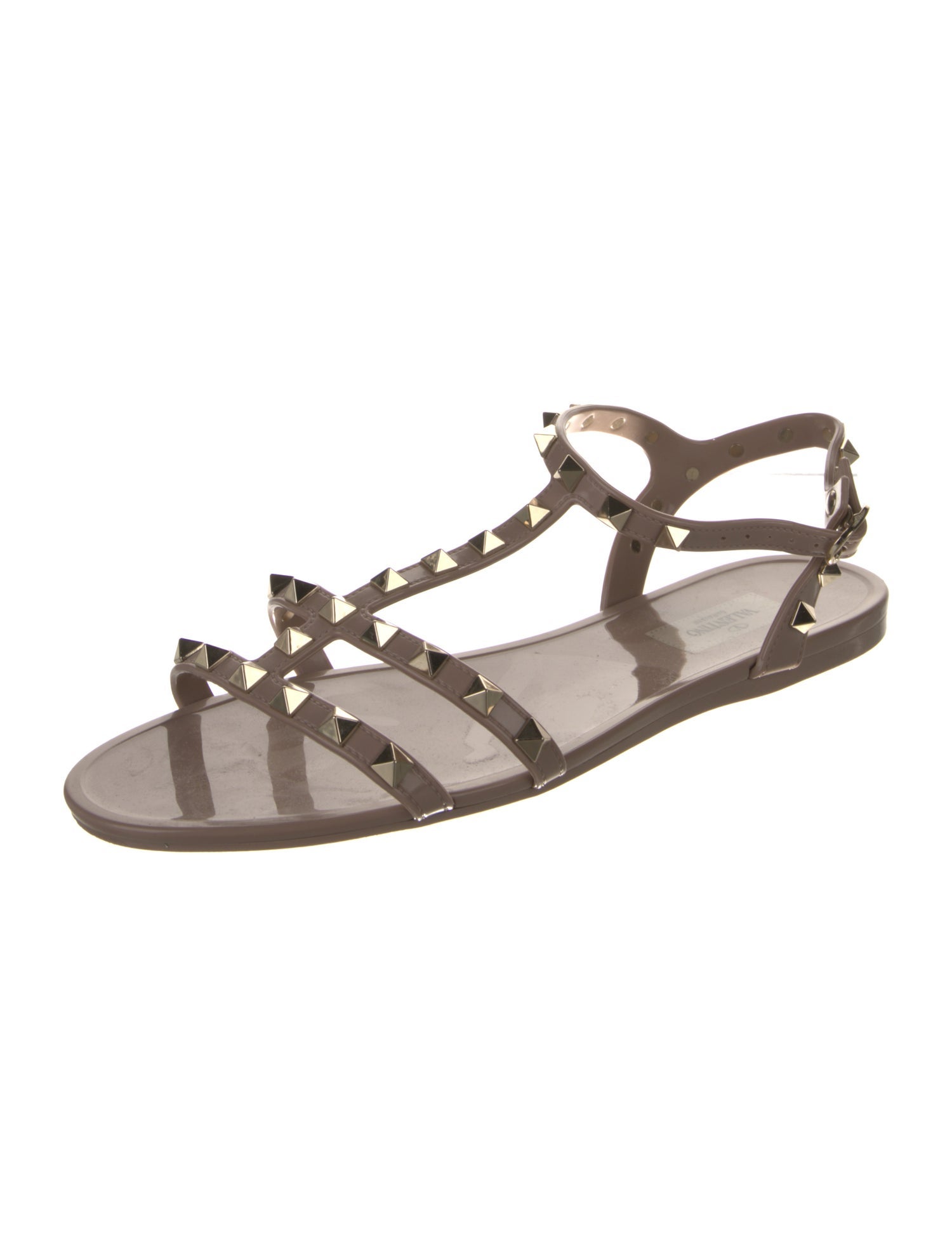 Valentino Rockstud Accents Rubber Gladiator Sandals