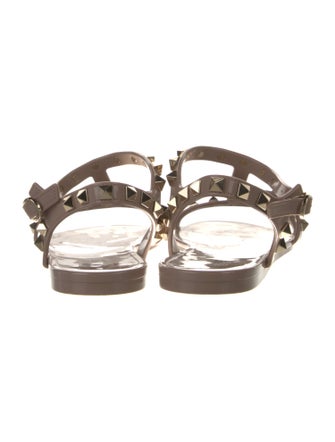 Valentino Rockstud Accents Rubber Gladiator Sandals