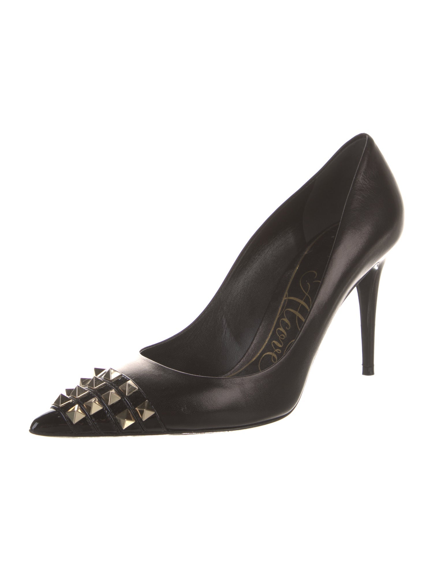 Valentino Rockstud Accents Leather Pumps