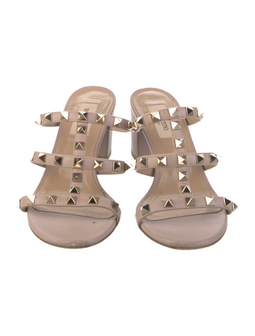 Valentino Rockstud Accents Leather Slides