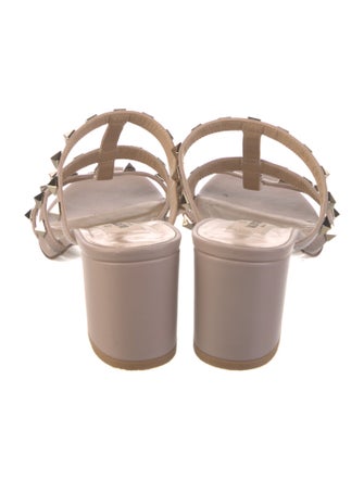 Valentino Rockstud Accents Leather Slides