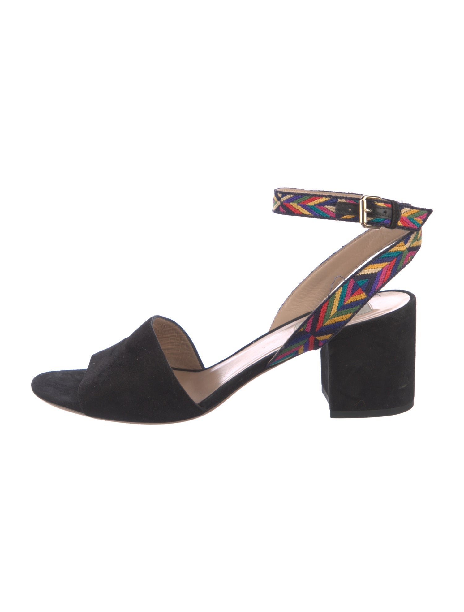 Valentino Suede Floral Print Sandals