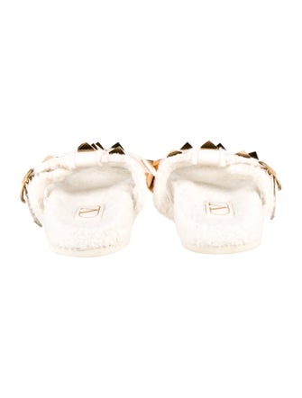 Valentino Rockstud Accents Leather Slides