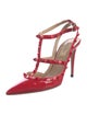 Valentino Rockstud Accents Patent Leather T-Strap Pumps