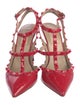 Valentino Rockstud Accents Patent Leather T-Strap Pumps