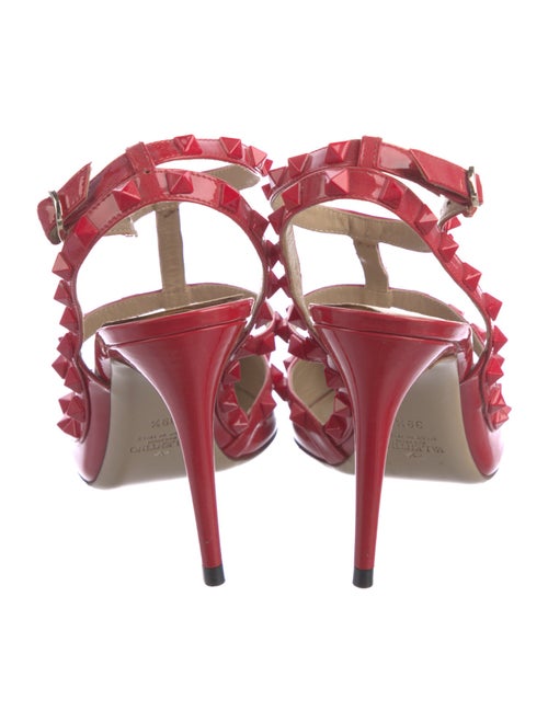 Valentino Rockstud Accents Patent Leather T-Strap Pumps