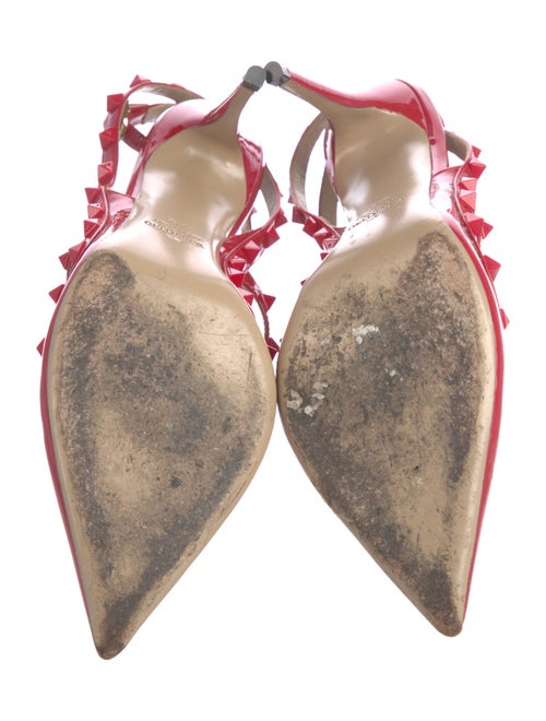 Valentino Rockstud Accents Patent Leather T-Strap Pumps