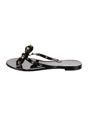 Valentino Rockstud Accents Rubber Slides