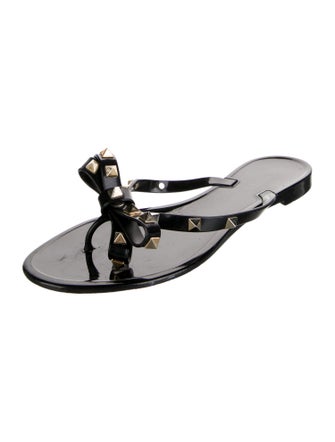 Valentino Rockstud Accents Rubber Slides