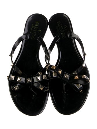 Valentino Rockstud Accents Rubber Slides