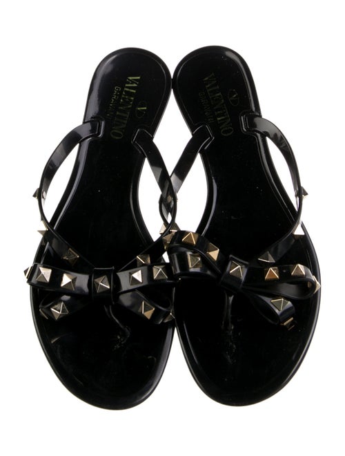 Valentino Rockstud Accents Rubber Slides
