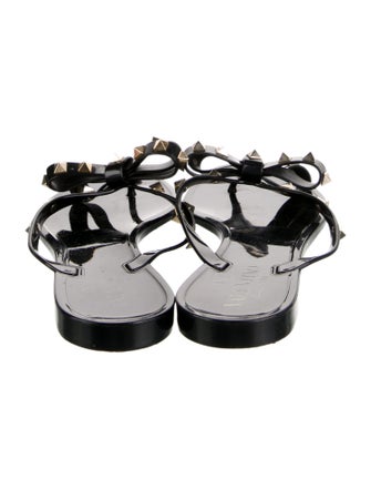 Valentino Rockstud Accents Rubber Slides