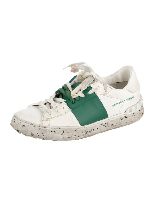 Valentino Leather Colorblock Pattern Sneakers