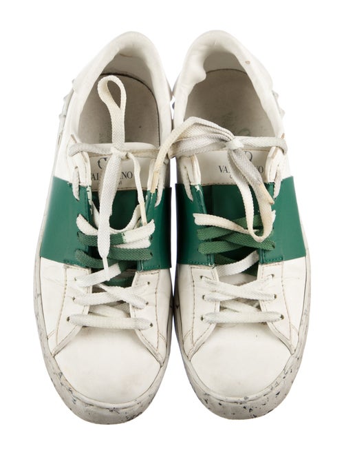 Valentino Leather Colorblock Pattern Sneakers