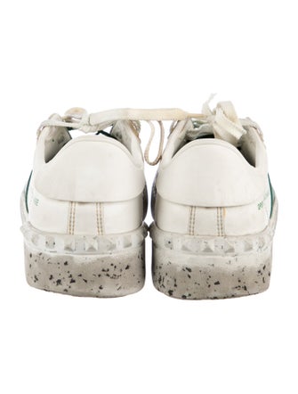 Valentino Leather Colorblock Pattern Sneakers